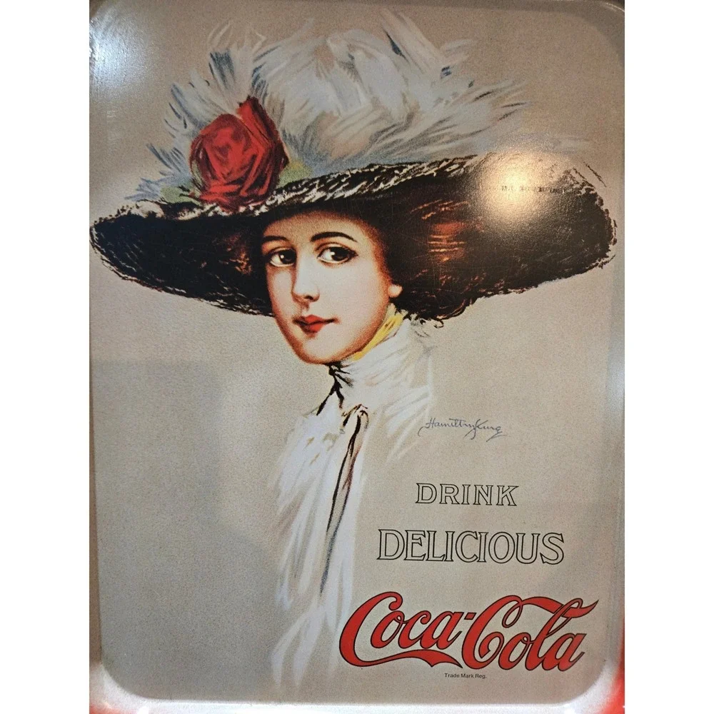 Vintage Coca-Cola Metal Serving Tray Hamilton King Girl 14.5